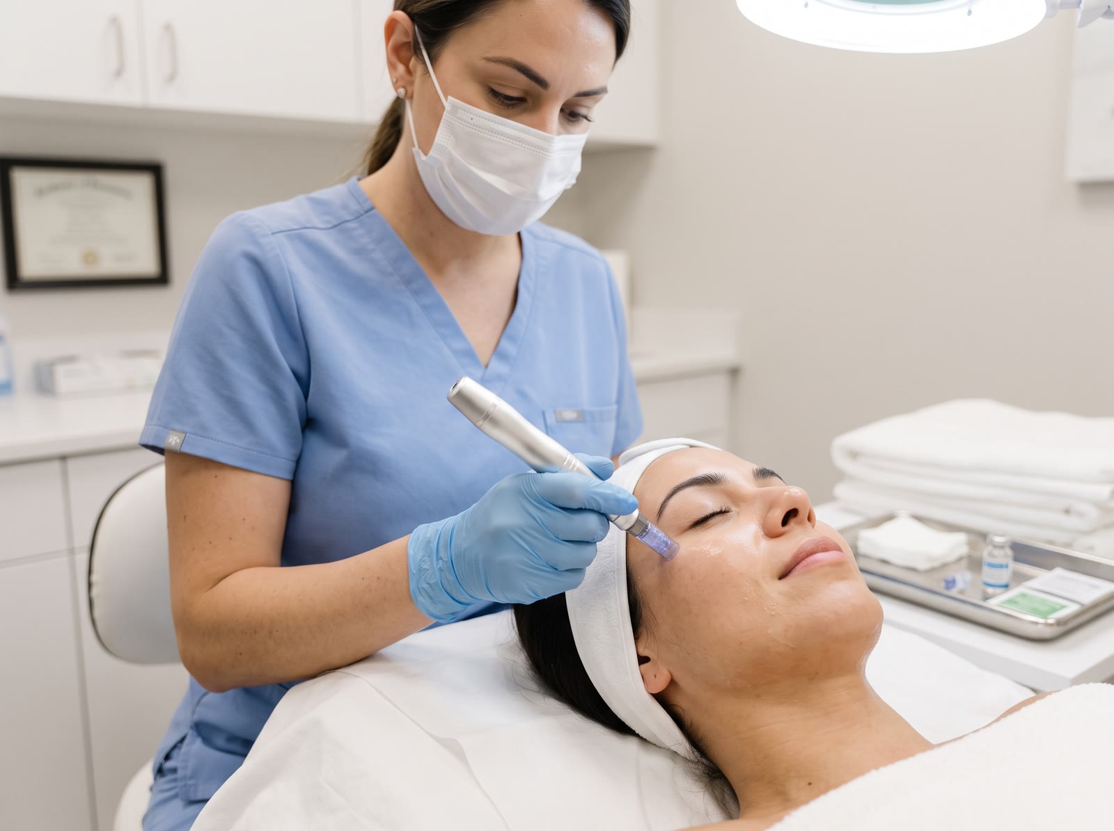 Microneedling with PRP treatment at Lumière Med Spa